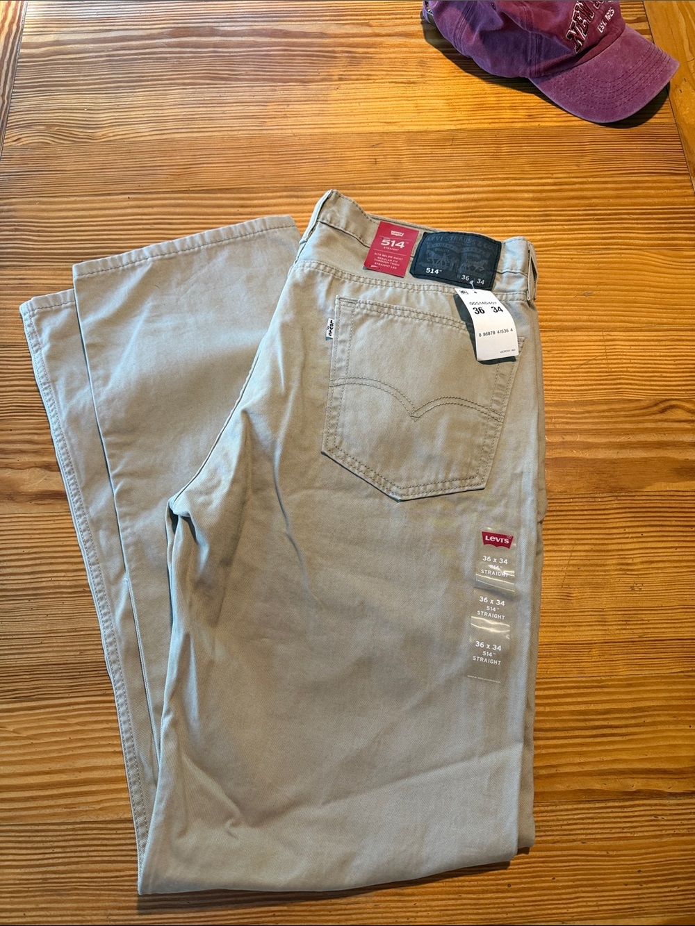 W36L34 Levi's Straight Jeans in Light Khaki
